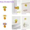 6 pcs Flower-Shaped Toilet Button Presser with Fragrant Tablets- Easy Pressing, Nail Protection, Bathroom Freshness