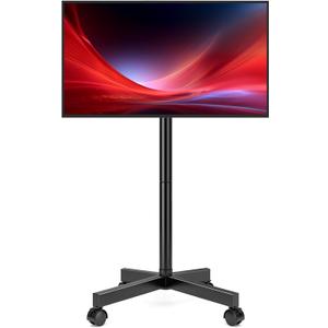 Hemudu Mobile TV Stand for 23-60 Inch LCD LED Flat/Curved Screen TVs, TV Cart Holds up to 77Lbs, Rolling TV Stand with Tilt and Height Adjustable, Pole TV Floor Stand with Wheels Max VESA 400x400mm