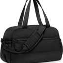 Gym Bag for Women, Travel Duffle Bags with Wet Pocket, Lightweight Carry on Bag Overnight Weekender Duffel Bag, Water Resistant (Black)