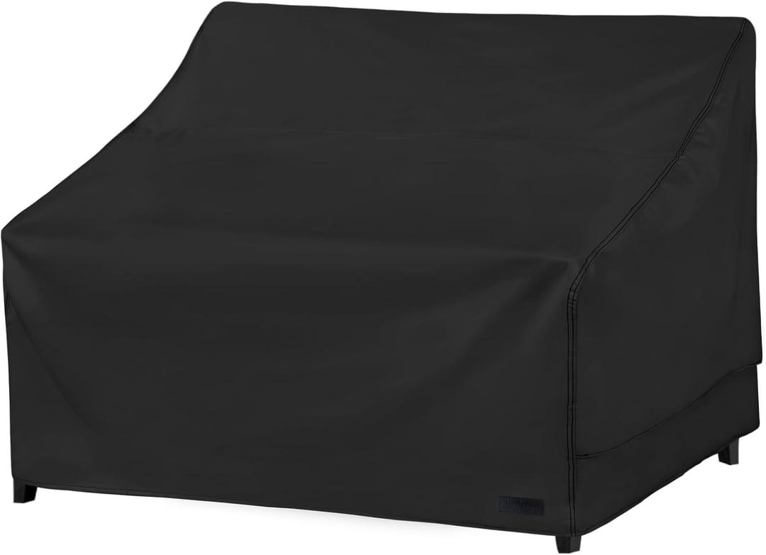 NettyPro Patio Sofa Cover Waterproof Heavy Duty Outdoor Couch Furniture 3 Seater Cover, 58" Wx 37" Dx 35" H, Black