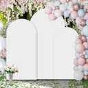 Wedding Arch Covers Stretchy Backdrop Fabric Set of 3,Round Top Decoration Arch Spandex Balloon Backdrop Stand for Birthday Party Baby Shower Wedding 7.2FT,6.6FT,6FT White