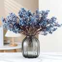 JAKY-Global Babys Breath Silk Artificial Flowers Bulk 12pcs for Fall Decor Fake Flower Bouquet Bulk for Home Kitchen Indoor Bouquet Floral Arrangement Table Centerpieces Party Decor(Blue Ashes)