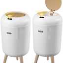 VZZNN 2 Pack Automatic Motion Sensor Trash Cans, 3 Gallon / 11L Touchless Trash Bins with Removable Legs, Slim Waterproof Design for Bathroom, Kitchen, Bedroom, and Office - White