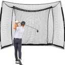 GoSports Range Cage 10 ft x 8 ft Golf Net Cage Indoor & Outdoor Golf Practice Net for Full Swing Training and Home Golf Simulator Setups