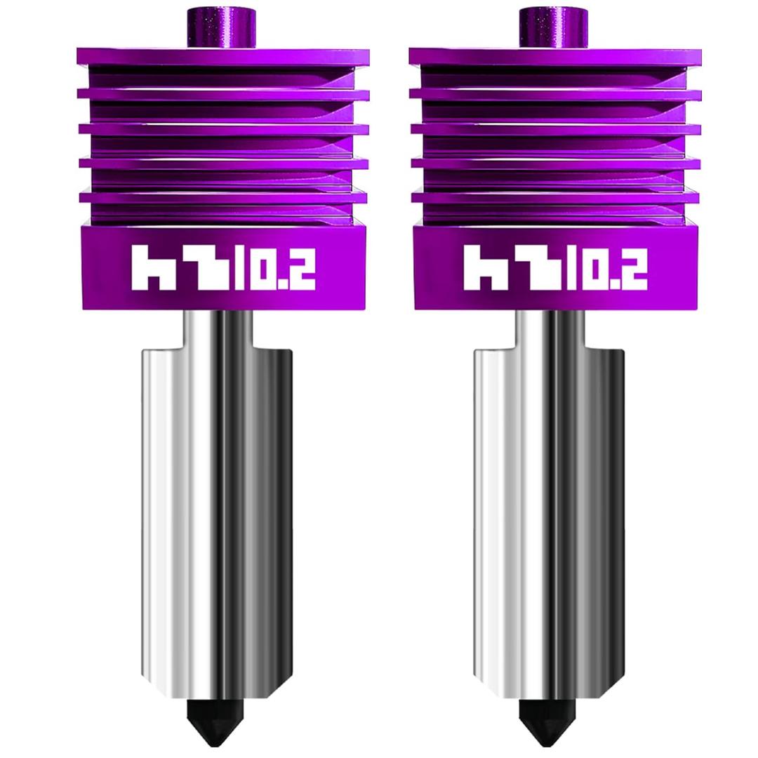 2 Pcs Upgraded 0.2mm H2D/X2D/H2S/H2C/P2S Hotend with Anti-Stick MPVD Coating - High Speed Hardened Steel P2S Nozzle for Bambu Lab P2S,H2 Series,A1/A1MINI 3D Printers, Bamboo Lab Parts & Accessories