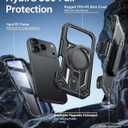 FNTCASE for iPhone 17 Pro-Max Case: with Kickstand [Built-in Screen Protector & Belt Clip] [Compatible with MagSafe] Military Grade Shockproof Rugged Hard TPU Magnetic Phone Cover Black