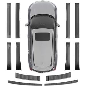 12PCS Door Sill Protector & Rear Bumper Guard for 2023-2026 Honda CR-V, Anti-Scratch Exterior Trim Covers, Black (8PCS Door Sill Guards + 4PCS Rear Bumper Protector)