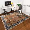 Office Chair Mat for Hardwood Floor, 72"x48" Easy Glide Computer Desk Mat Protector for Rolling Chair Under Desk Rug Nonslip Backing, Machine Wash, (Modern) (Orange Red)