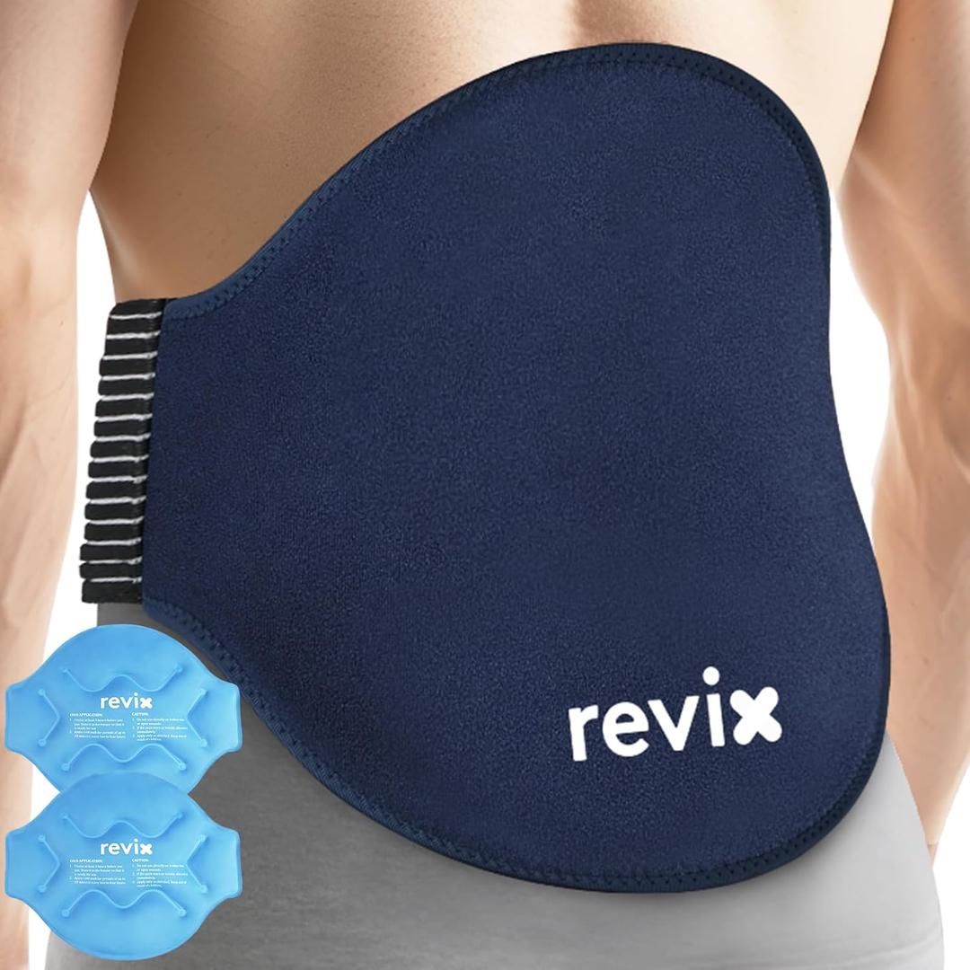 REVIX Extra Large Ice Pack for Back Relief, 2 Pack Reusable Gel Ice Pack Wraps for Lower Back, 13.4 x 11, Cold Compress Therapy for Waist, Lower Lumbar, Tailbone Discomfort Relief, Muscle Relaxation (Blue)
