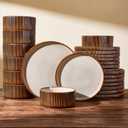 Stoneware Dinnerware Sets, Reactive Glaze Dishes Set for 8