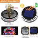 VOOKRY 12 Pack Solar Mason Jar Lights, 30 LED Mason Jar Lids Waterproof Firefly Fairy String Lights with 12 Hangers(No Jars), for Outdoor Patio Garden Yard Lawn Party Wedding Decoration - Multicolor