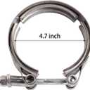 BLACKHORSE-RACING 4" Inch V Band Clamp with Stainless Steel Flange 4 Inch V Band Bolt Clamp with 2 Male Female Flanges for Turbo Pipe Performance Exhaust Sysformance Exhaust Pipes