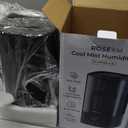 Automatic Humidifiers for Bedroom Large Room, 4.5L Cool Mist Humidifier for Home & Plant with Timer & Humidity Sensor, Last Up to 18H on High Setting, Auto Shut-Off, 360 Nozzle (Black)