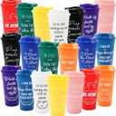20 Pack Christian Gift Bulk Reusable Christian Coffee Mugs 16 oz Colorful Bible Verse Plastic Tumblers with Lids Travel Coffee Cup for Cold Drinks Bulk Religious Gifts for Men Women (colorful)