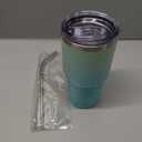 BJPKPK 30oz Stainless Steel Tumbler Color Block Insulated Tumblers Cup with Lid and Straw, Double Walled Travel Coffee Mug,Mint