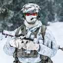 Geyoga 2 Pcs Men's Hunting Winter Gloves Camo Face Mask for Cold Weather(Snow)