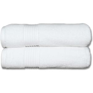 Milara Turkish Super-Plush Bathroom Hand Towels Set 2-Piece | Premium Cotton Hand Towels Set Absorbent, Durable with Hanging Loops | White Color Hand Towel, (16 x 30 Inches)