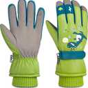Children Ski Gloves Kids Waterproof Winter Outdoor Snowboard Warm Gloves for Boys Girls (S(7-10Years), green)
