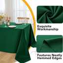 10-Pack Hunter Green Tablecloths for Rectangle Tables, 60 x 102 Inches, Stain-Resistant Polyester Fabric for 6 Foot Tables - Washable Table Covers for Weddings, Birthday Parties, Events