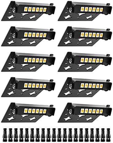 DOREIO 3W Retaining Wall Lights 4 inch LED Hardscape Lighting Low Voltage Landscape Paver Lights 12V 24V Step Lights Outdoor IP66 Waterproof 3000K Soft White Deck Lighting, Pack 8