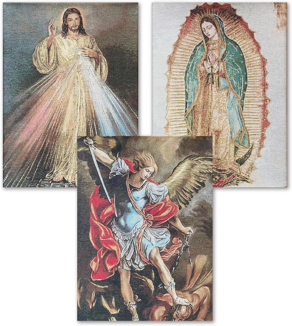 Religious Paint by Numbers for Adults and Beginner, 3 Pack Christian Mural Painting by Number Kits On Canvas, Number Artist Paint by Number Kit DIY Oil Painting Acrylic Paints, Home Wall Decor 12x16in