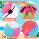 Kacctyen 12 Pcs Beach Ball Drawstring Bags Beach Ball Goodie Bags Summer Drawstring Backpack for Kids Summer Basket Pool Party