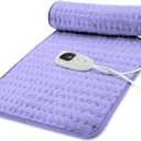 33"X17" Electric Heating pad with 6 Heat Settings, Auto Shut Off, Dry Electric Heating for Back Neck Knee Arms Legs Shoulder Heat Pads for Christmas Birthday Father's Day Mother's Day (Light Purple)