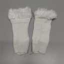 Neer 3 Pairs Faux Fur Fingerless Gloves Winter Knit Gloves Warm Fluffy Thumb Hole Mittens Arm Warmers for Women