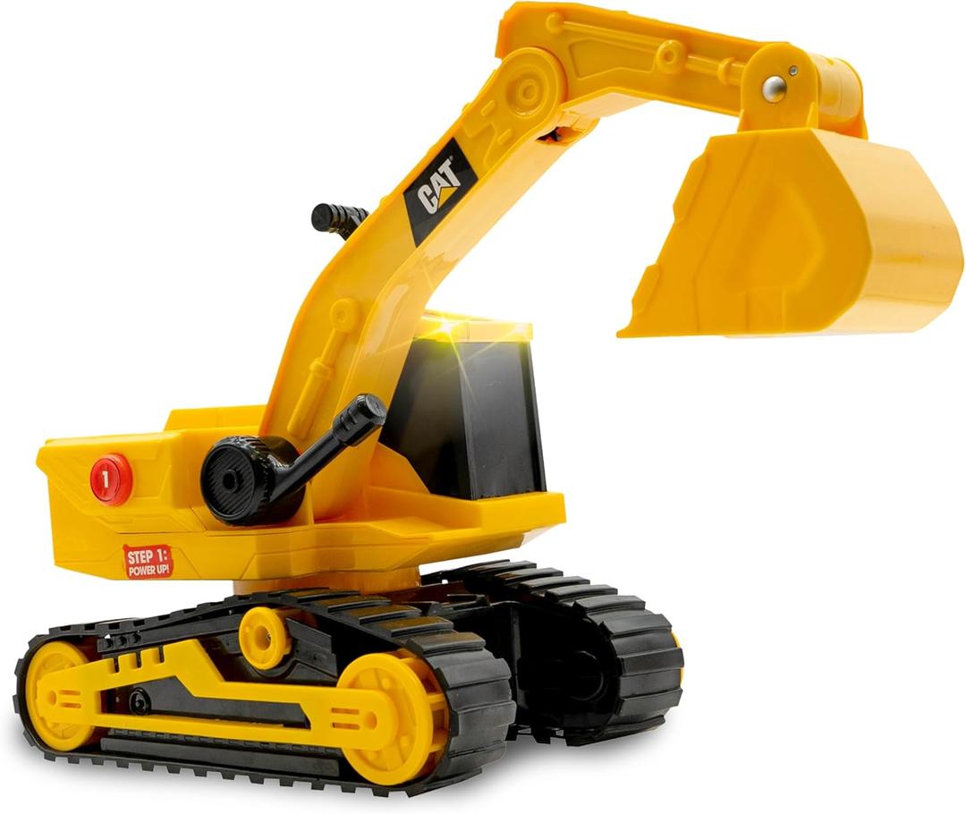 Cat Construction Power Haulers Excavator - Motion Drive Technology and Lights & Sounds Toy Truck for Kids Ages 3+, Durable Yellow Construction Vehicle