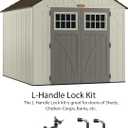 Hurrikom Shed Door Latch Kit with 5 Keys -L-Handle Lock Kit and 2 Packs Spring Loaded Latch Hardware for Sheds, Gates, Barn Doors, Wooden Window, Chicken Coops