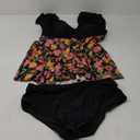 Edelqual Women's Plus Size Tankini Swimsuits Swim Dress Tummy Control Bathing Suits Two Piece High Waisted Swimwear 2025 (X-Large Plus, Black and Floral)