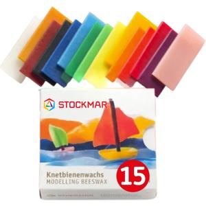 Stockmar Natural Modelling Beeswax: 15 Assorted Colors of Beeswax Sheets Safe for Kids, Toddlers, Adult Artists - Non Toxic, Non Drying Modeling Wax for Homeschoolers, Waldorf Organic Art Supplies