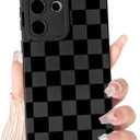 Tnarru for Samsung Galaxy S24 Ultra Case [Support Wireless Charging] Hard PC Back & Soft TPU Non-Slip Sides Scratchproof Protective Cover Slim Thin Case for Galaxy S24 Ultra Checkered Black