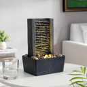 House Decorative Indoor Fountain Meditation Gurgling Water Fountain,Women Gift for Mom, Home/Office Decor with Led Light/Cobbles(180041A)