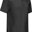 Boys' Performance Polo Shirt - Golf Grid Short Sleeve Collar Shirts Youth Stretch Quick Dry Lightweight Athletic UPF50+ (X-Small, Black)