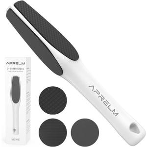 3-Sided Nano Glass Foot File, 3-in-1 Coarse/Medium/Fine Foot Callus Remover, Professional Callus Remover for Feet Hard Skin Smooth Polishing (White)