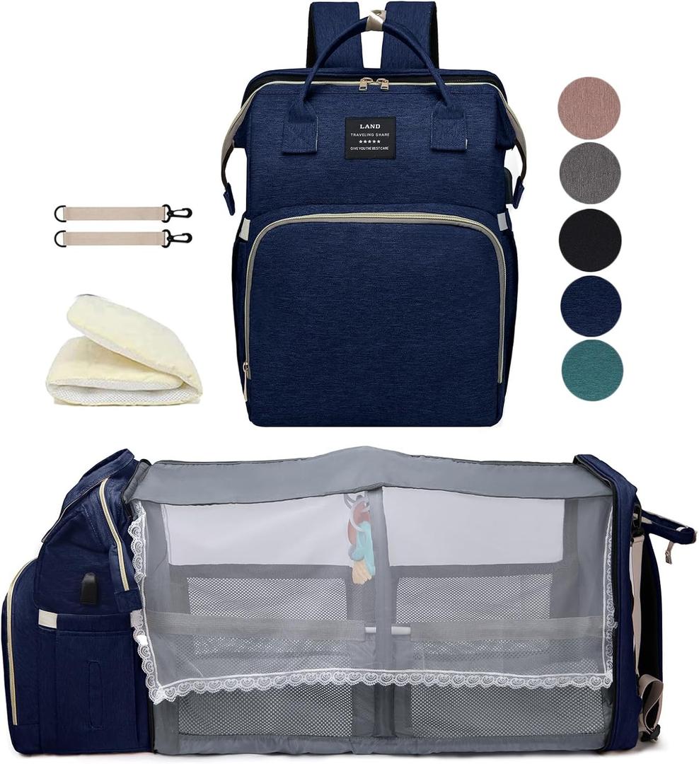 houscly Green Diaper Bag Backpack for Mom: Baby Bags for Boys Girls Toddler Women Men Large Back Pack Diapers Bag Big Travel Paaleras Modernas Para Bebe Nia Unisex Newborn Essential Baby Registry