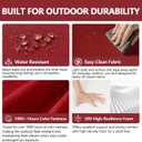 Goodgoods 24 x 24 Outdoor Patio Deep Seat Cushions 2-Pack, 1000+ Hours Fade-Resistant & Water-Resistant Outdoor Furniture Chair Cushions with 30D High-Resilience Foam for Sofa Chair, Chili, 24''x24''x5.5'' 2 sets