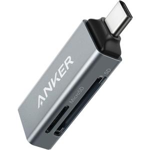 Anker SD Card Reader, 2-in-1 USB C Memory Card Reader for Digital Camera SD Card Viewer with Dual Slot for SDXC, SDHC, SD, MMC, RS-MMC, Micro SDXC,MicroSD, Micro SDHC Card, and UHS-I Cards