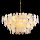 Modern Large Crystal Glass Chandelier, 39.76" Gold Luxury Hanging Pendant Light Fixture,16-Light Round Cloud Ceiling Chandeliers Lighting for Dining Room Living Room Bedroom Foyer Stairway, E12