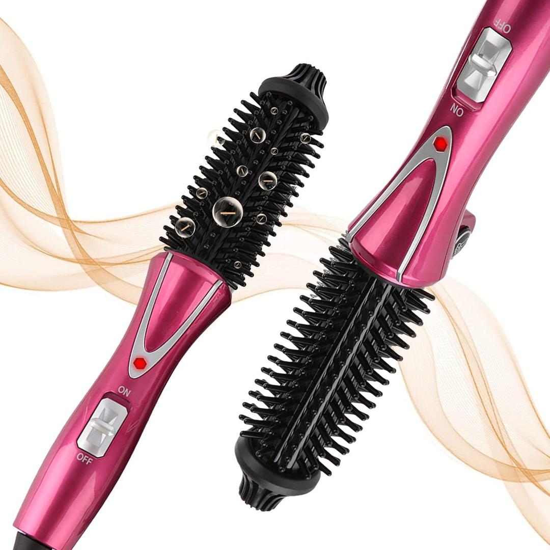 Curling Iron Brush, Hair Curler Hot Brush Professional Anti-Scald Instant Heat Up Curling Wands Suitable Heated Styler Brush for Long/Short Hair (US Plug110-240V)