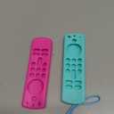 2Pack Remote Cover for Firetvstick 4K Max (3rd Gen) 2021,Silicone Protective Case Compatible with Firetv4k TV Stick Alexa Voice Remote Control with Lanyards,Anti-Slip,Shockproof(Rose Red&Sky Blue)