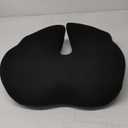 Pressure Relief Seat Cushion for Tailbone Pain - X Large Office Chair Cushion for Back Pain, Coccyx & Sciatica Pain Relief Pillow. Memory Foam Seat Cushions for Office Chairs. Extra Cover (Black)