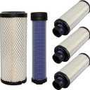 P821575 & P822858 Air Filter Set Replaces 11013-7044 11013-7045, M131802 M131803, 25 083 01-s 25 083 04-s,Wix 46438 42985 fit bobcat 325 553,John Deere 2305 2320,Kawasaki FX691V Kohler CH1000 4 Pack