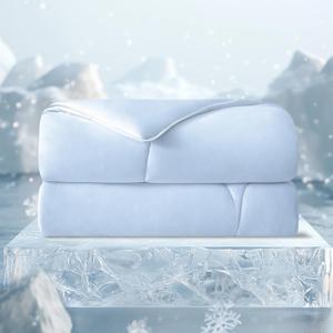 SE SOFTEXLY King Size Cooling Blanket for Hot Sleepers, Breathable Lightweight Comforter for Night Sweats, Summer & All Season Bedding, 108"x90", Blue