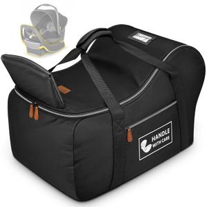 YOREPEK Car Seat Travel Bag Fits Infant Carseat with Anti-Rebound Bar Base, Padded Carseat Bags for Air Travel, Car Seat Airplane Cover with Side Pocket for Baby Essentials, Black