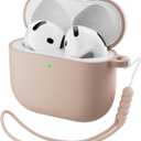 ORNARTO for AirPods 4 Case, Soft Silicone Full Protective Cover with LED Visible, Compatible with AirPods 4th Generation 2024 - Nude Taupe