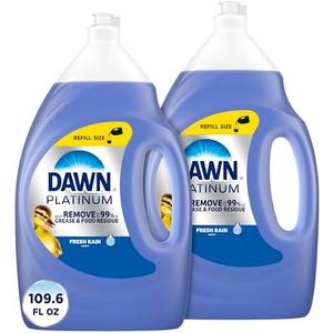 Dawn Platinum Dish Soap Liquid, Dishwashing Liquid, Grease Removal, Fresh Rain, 1×54.8oz Bundle