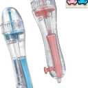 2-Pack Fuse Bead Pens for 2.6mm Beads, Precision Placement with Transparent Pen Body, Bead Dispenser for DIY Decor and Beginners (Blue + Pink)