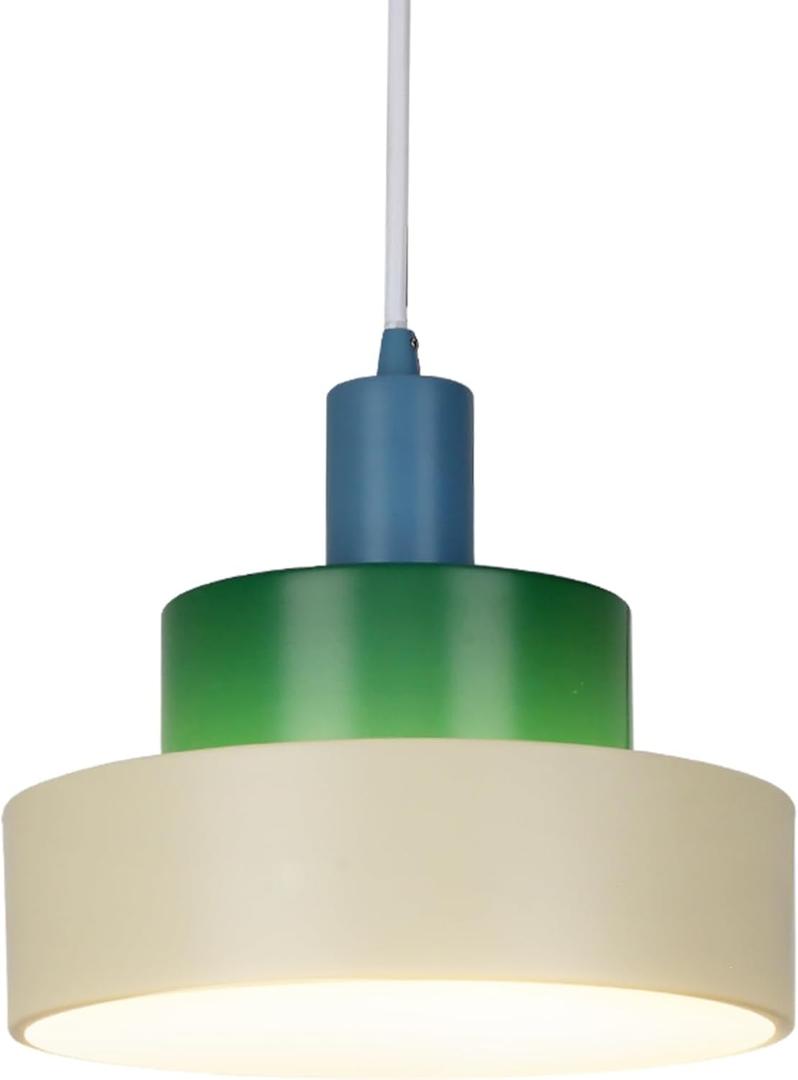 Lampe House Unique 3-Ring Pyramid Pendant Light Fixtures - LED Technology, Metal Acrylic Shade, Adjustable Height - Versatile Hanging Lights for Bedrooms, Kids Rooms, Living Rooms & Dining Areas (Seaside)